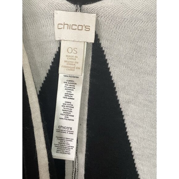 Chicos Sweater Wrap Cardigan Poncho Fringe Retro Western OS Casual Travel - Picture 3 of 4